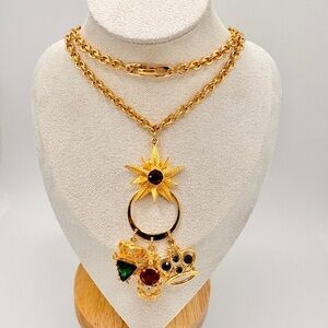 Vintage Napier Royalton Multi-Color Dangle Pendant Necklace